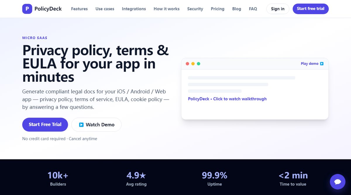PolicyForge product homepage screenshot.